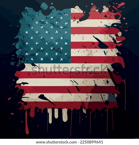 Realistic abstract flag of america, country independence day, national traditions - Vector illustration