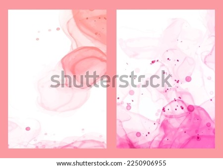 Set of luxury abstract fluid art alcohol ink patterns with marble texture. Modern backgrounds for poster, flyer, brochure design.
