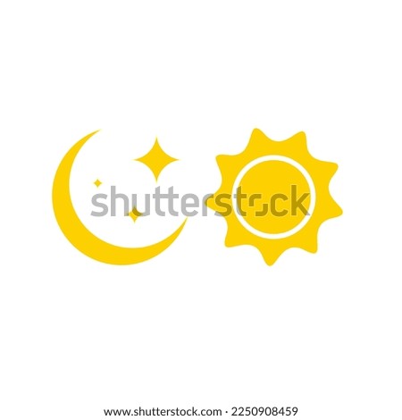 Sun and moon flat icon. Sign sun and moon. Vector logo for web design, mobile and infographics. Vector illustration eps10. Isolated on white background