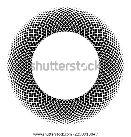 Abstract Geometric Circle Pattern for Round Frame. 3D Illusion Effect. Vector Art.