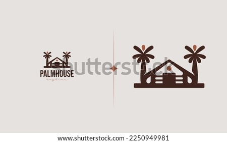 Palm House Logo Template. Universal creative premium symbol. Vector illustration. Creative Minimal design template. Symbol for Corporate Business Identity
