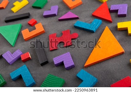 Creative thinking and idea concept, jigsaw puzzle pattern background, teamwork strategy success Royalty-Free Stock Photo #2250963891
