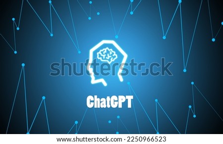 Blurred dark blue background gradient head and brain pattern for chat gpt concept modern technology for illustration