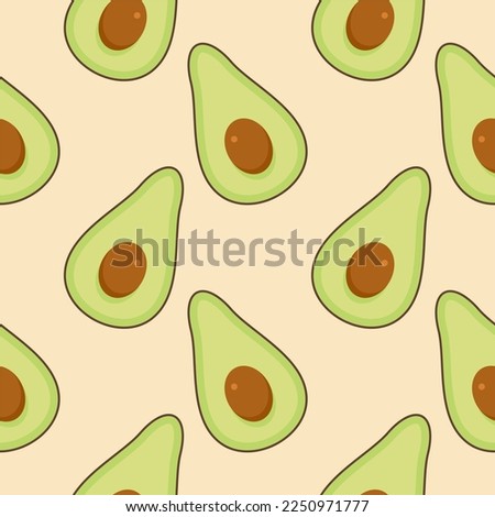 avocado seamless pattern flat design vector illustration