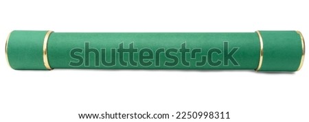 Graduation straw in green, symbolizes graduation in a course. Diploma holder. Royalty-Free Stock Photo #2250998311