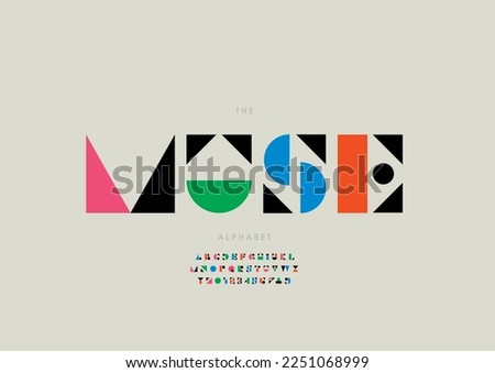 Vector of stylized muse alphabet and font Royalty-Free Stock Photo #2251068999