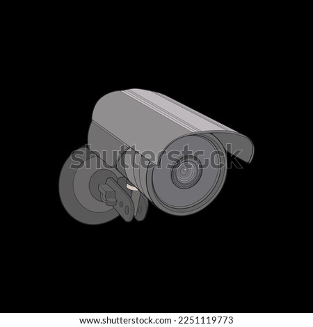 Cctv in coloring vector style, isolated on white background. Cctv in coloring vector style for coloring book. 
