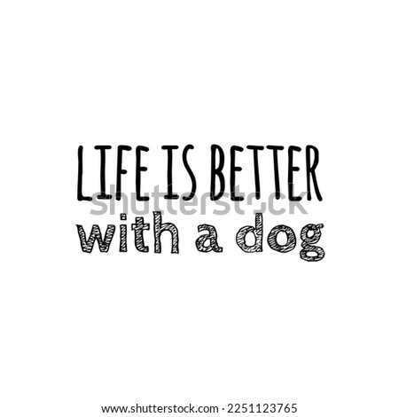 Vector illustration with retriever silhouette and lettering words - Dog Lover. Trendy black and white print design. Vector quote isolated on white background 