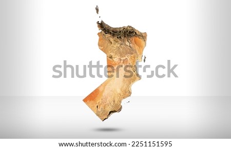 Clean Isolated Map Of Oman, 8k, high resolution, earth image, detailed, background, 3D illustration
