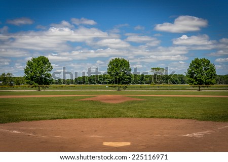 Baseball Diamond with Blue Sky
