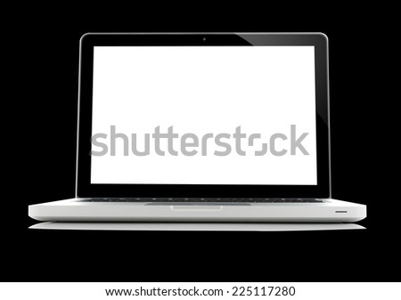 Laptop isolated on black background