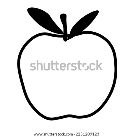 Apple simple outline icon. Vector illustration isolated on white background.
