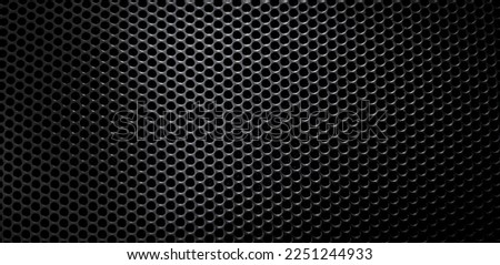 Seamless pattern of texture silver or stainless steel hexagon for background. Abstract, Art and Close up object concept