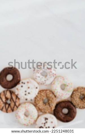 Defocused of baground donuts cake pastry