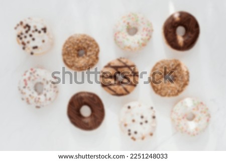 Defocused of baground donuts cake pastry