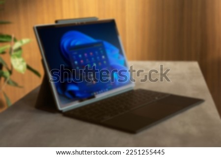 Defocused of baground laptop technology
