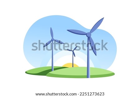 wind turbines concept. Windmill vector