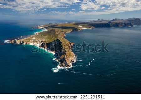 An aerial view of Cape Point and the Cape of Good Hope. Cape Town. Western Cape. South Africa Royalty-Free Stock Photo #2251291511