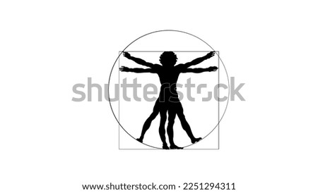 Vitruvian Man silhouette, high quality vector Royalty-Free Stock Photo #2251294311