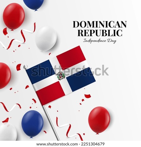Vector illustration of Independence Day in the Dominican Republic