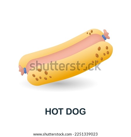 Hot Dog icon. 3d illustration from fast food collection. Creative Hot Dog 3d icon for web design, templates, infographics and more