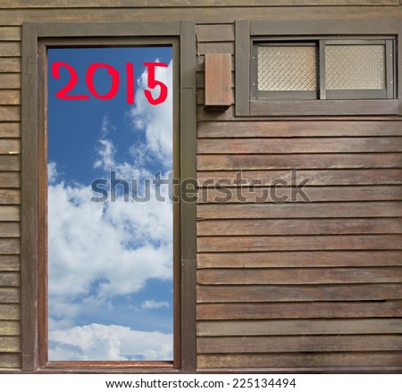 2015 with blue sky background