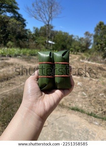 Thai fermented beef cover with banana leaves (Neam Nua) Royalty-Free Stock Photo #2251358585
