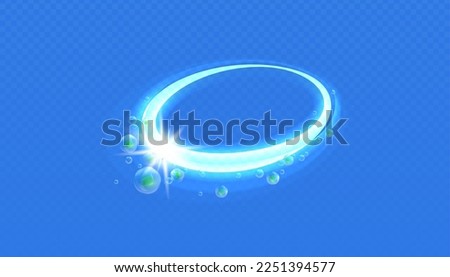 Light effect air flow fresh and mint bubbles. Circular orbit with menthol leaf bubbles. Splash of flying mint leaves for fresheners, cleaners, giving menthol flavor. Vector illustration Royalty-Free Stock Photo #2251394577