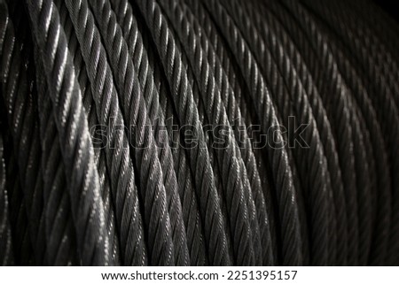 Coiled silver steel cable texture