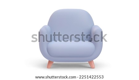 3d realistic soft chair with shadow isolated on white background. Vector illustration Royalty-Free Stock Photo #2251422553