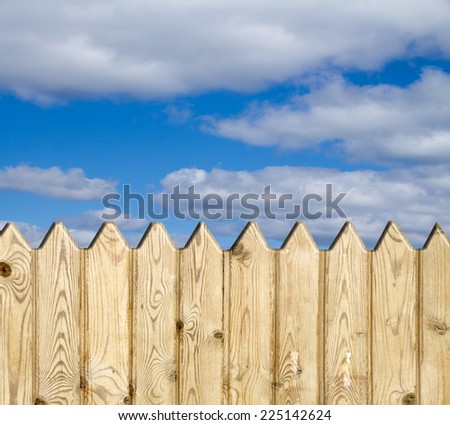 wooden fence   on sky background