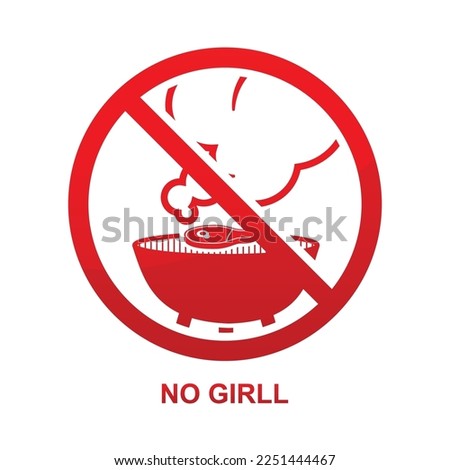 No grill sign isolated on white background vector illustration.