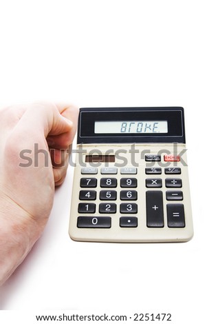 Calculator concepts, isolated on white background.