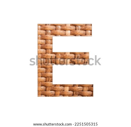 Alphabet Letter E - Natural Rattan Background