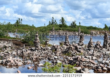 Rock formations in a mountain lake 