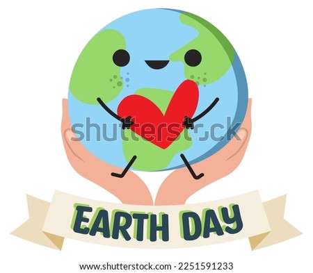 Happy Earth Day Vector illustration. Smile Earth	