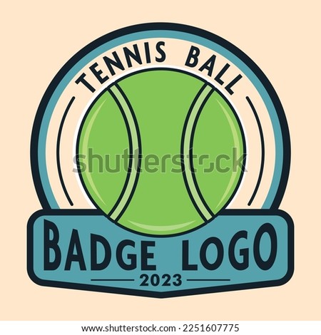 Tennis Ball Player Sports Emblem Patch Logo Poster Label Vector Illustration Retro Vintage Badge Sticker And T-shirt Design