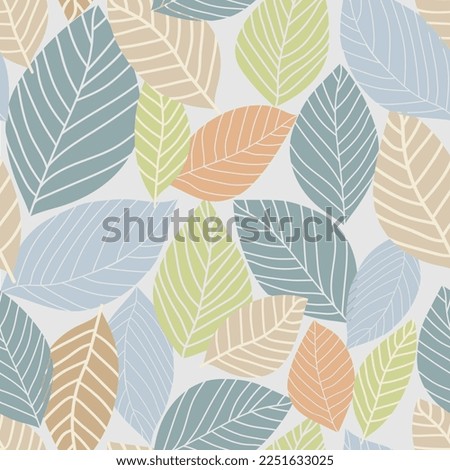 colorful leaves seamless pattern. Natural background with leaves.