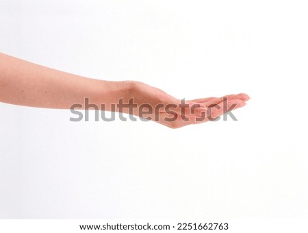 hand palm receiving isolated on white background