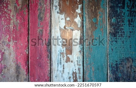 Old coloured painted wooden boards, Schlswig-Holstein, Germany