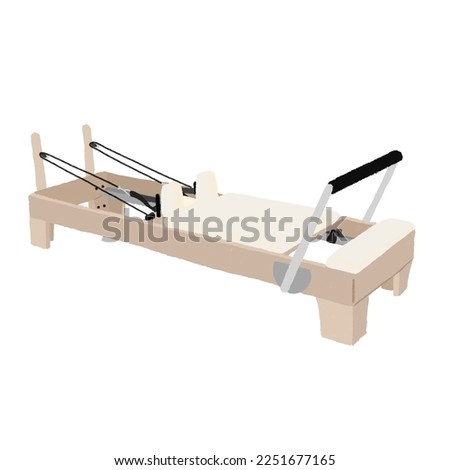 A pilates reformer - a concept illustration of pilates equipment  Royalty-Free Stock Photo #2251677165