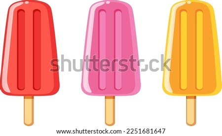Ice cream stick or popsicle vector isolated illustration