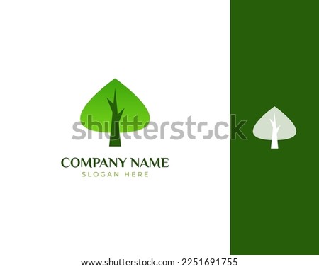Minimalist herbal logo. nature tree logo