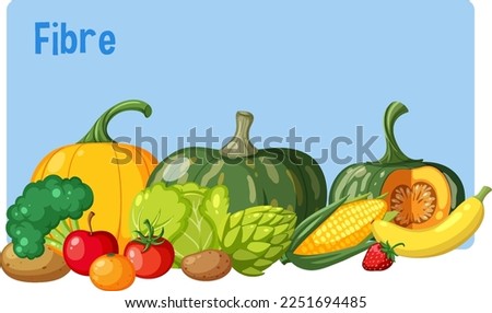 Fruit and vegetable pile background illustration