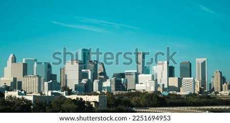 Houston, Texas skyline with clear sky