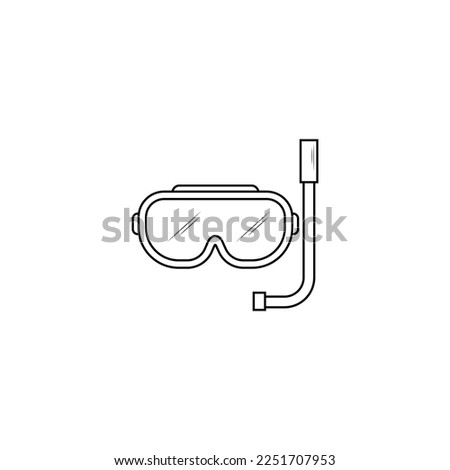 Diving mask with breathing tube icon vector graphics