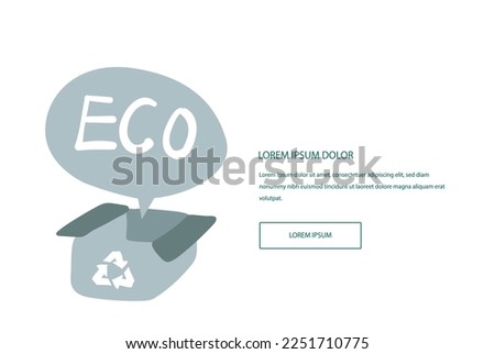 Eco green badge in flat nature. Great for , web poster, natural products presentation templates, cover design. Vector .