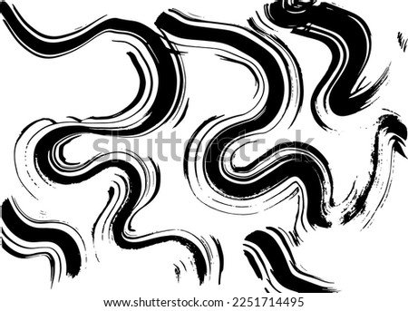 Grunge Ink Dry Brush Abstract Wave Background