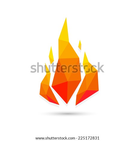 Low poly abstract fire triangle geometric design