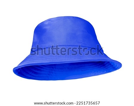 Blue bucket hat isolated on white background